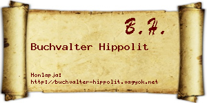 Buchvalter Hippolit névjegykártya